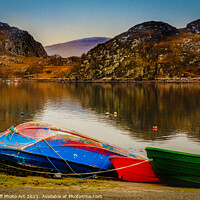 Buy canvas prints of Boats At Daibaig In The Torridon Mountains by Tylie Duff Photo Art