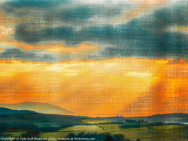 Sunset over Cumbrae From Largs Picture Board by Tylie Duff Photo Art