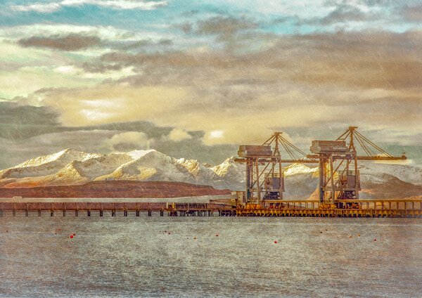 Clydeport Cranes At Hunterson On The Clyde Picture Board by Tylie Duff Photo Art