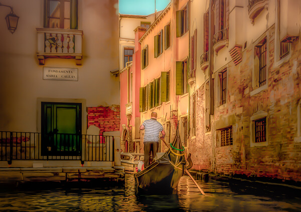 Venetian Gondolier Picture Board by Tylie Duff Photo Art