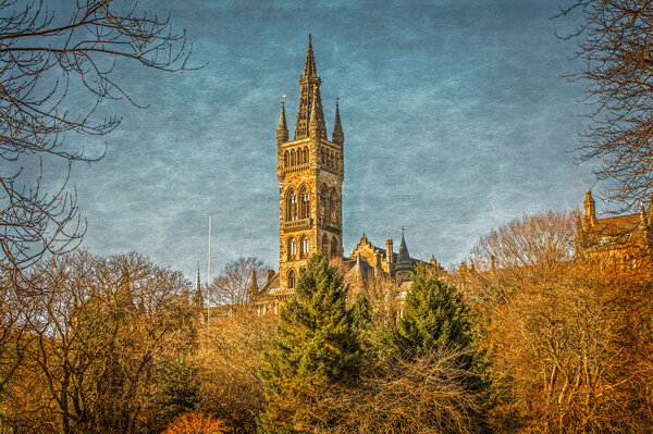 Glasgow University from Kelvingrove  Picture Board by Tylie Duff Photo Art