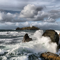 Buy canvas prints of Godrevy Lighthouse, St Ives Bay, Cornwall  by Brian Pierce