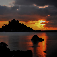 Buy canvas prints of  Sunset, St Michael's Mount by Brian Pierce