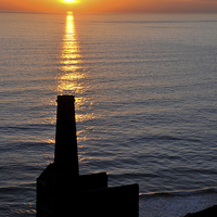 Buy canvas prints of  Sunset, Wheal Coates, Chapel Porth by Brian Pierce
