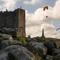 Buy canvas prints of Carn Brea Castle, and the Basset Monument, Redruth by Brian Pierce