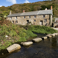 Buy canvas prints of  Penberth Cove, Stepping Stones. West Cornwall by Brian Pierce