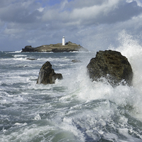 Buy canvas prints of  Godrevy Lighthouse, St Ives Bay, Cornwall by Brian Pierce