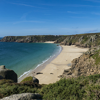 Buy canvas prints of  Pedn Vounder Beach, Porthcurno, Cornwall by Brian Pierce