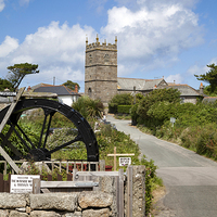 Buy canvas prints of The Wayside Museum and Zennor Church, Cornwall  by Brian Pierce