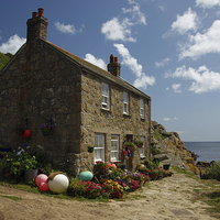 Buy canvas prints of  The Cottage by the Sea, Penberth Cornwall by Brian Pierce