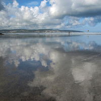 Buy canvas prints of The Sky Meets the Sea, Gwithian Beach, Cornwall by Brian Pierce