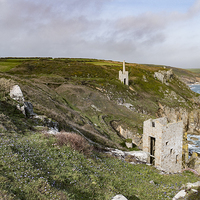 Buy canvas prints of Engine houses at Wheal Trewavas, Cornwall by Brian Pierce