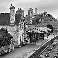 Buy canvas prints of Corfe Castle Railway Station, Dorset by Brian Pierce