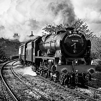 Buy canvas prints of 46100 Royal Scot passing Redruth (Monochrome) by Brian Pierce