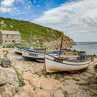Buy canvas prints of Penberth Cove Panoramna , Cornwall by Brian Pierce
