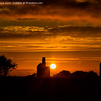 Buy canvas prints of Sunset behind Wheal Uny by Brian Pierce