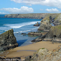 Buy canvas prints of Bedruthan Steps, North Cornwall by Brian Pierce