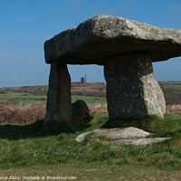 Buy canvas prints of Lanyon Quoit with Ding Ding Mine by Brian Pierce