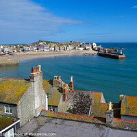Buy canvas prints of St Ives Rooftops and Harbour, Cornwall by Brian Pierce