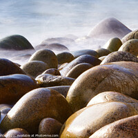 Buy canvas prints of Rocks on the beach at Poerth Navern, Cornwall  by Brian Pierce