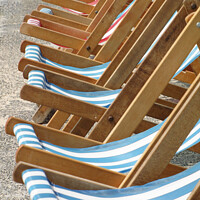 Buy canvas prints of Deck Chairs at St Ives, Cornwall by Brian Pierce