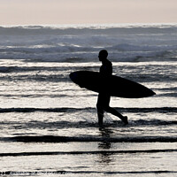 Buy canvas prints of Surfer, Hayle Beach, Cornwall by Brian Pierce