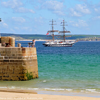 Buy canvas prints of Sail Training vessel Stavros S Niarchos at St Ives by Brian Pierce