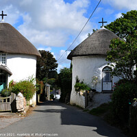 Buy canvas prints of Veryan Round Houses, Cornwall by Brian Pierce