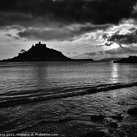 Buy canvas prints of St Michael's Mount, Cornwall - Monochrome  by Brian Pierce