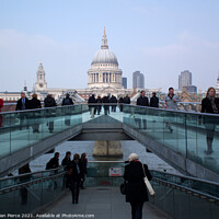 Buy canvas prints of Millennium Bridge, and St Paul's Cathedral, London by Brian Pierce