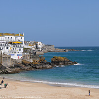 Buy canvas prints of Porthminster Beach and Pedn Olva Hotel, St Ives by Brian Pierce