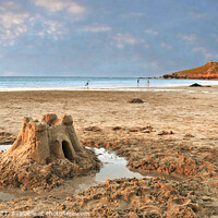 Buy canvas prints of Sandcastle on Porthmeor Beach, St Ives, Cornwall by Brian Pierce