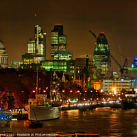 Buy canvas prints of London Riverside at Night by Brian Pierce