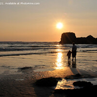 Buy canvas prints of Sunset, Perranporth, Cornwall by Brian Pierce