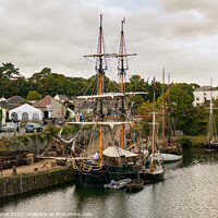 Buy canvas prints of Ship at Charlestown Historic Harbour, Cornwall by Brian Pierce