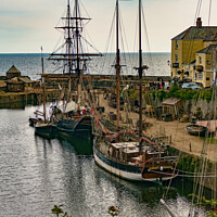 Buy canvas prints of Sailing Ships, Charlestown Historic Harbour, Cornw by Brian Pierce