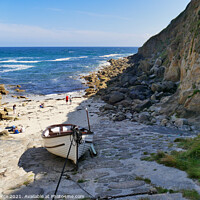 Buy canvas prints of Boat on the slipway at Porthgwarra, West Cornwall  by Brian Pierce
