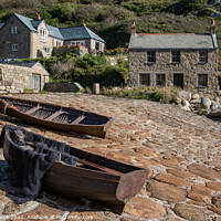 Buy canvas prints of Old boats at Penberth Cove, Cornwall. by Brian Pierce
