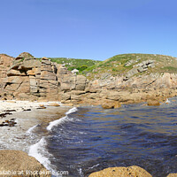 Buy canvas prints of A Panoramic view of Porthgwrra, Cornwall  by Brian Pierce