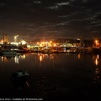 Buy canvas prints of Falmouth Docks at Night by Brian Pierce