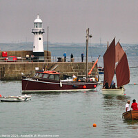 Buy canvas prints of Red Sails at St Ives, Cornwall by Brian Pierce