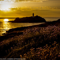 Buy canvas prints of Sunset at Godrevy Lighthouse, Cornwall by Brian Pierce