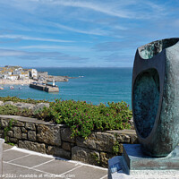 Buy canvas prints of St Ives Harbour and Hepworth Sculpture by Brian Pierce