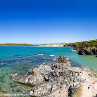 Buy canvas prints of High Tide, Crantock and West Pentire, Cornwall by Brian Pierce