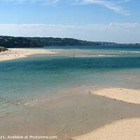 Buy canvas prints of Hayle Beach, St Ives Bay looking towards Carbis ba by Brian Pierce