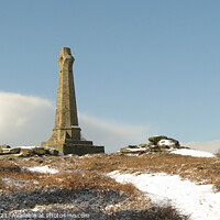 Buy canvas prints of Carn Brea and the Basset Monument in Winter  by Brian Pierce