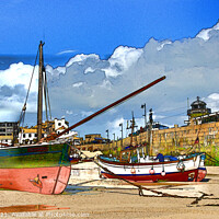 Buy canvas prints of St Ives Harbour Cornwall (Pen + Watercolour - Digi by Brian Pierce