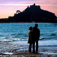 Buy canvas prints of Sunset at St Michael's Mount by Brian Pierce