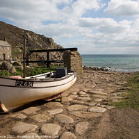 Buy canvas prints of Boat on the slipway at Penberth, Cornwall by Brian Pierce