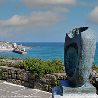 Buy canvas prints of View over St Ives with a Barbara Hepworth Sculptur by Brian Pierce